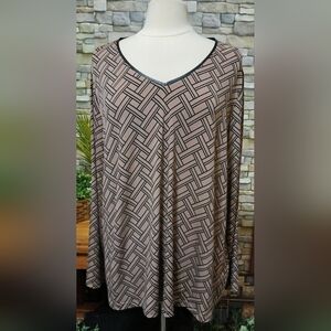 Susan Graver‎ 2X Geometric Relaxed Tunic Business Casual Contemporary